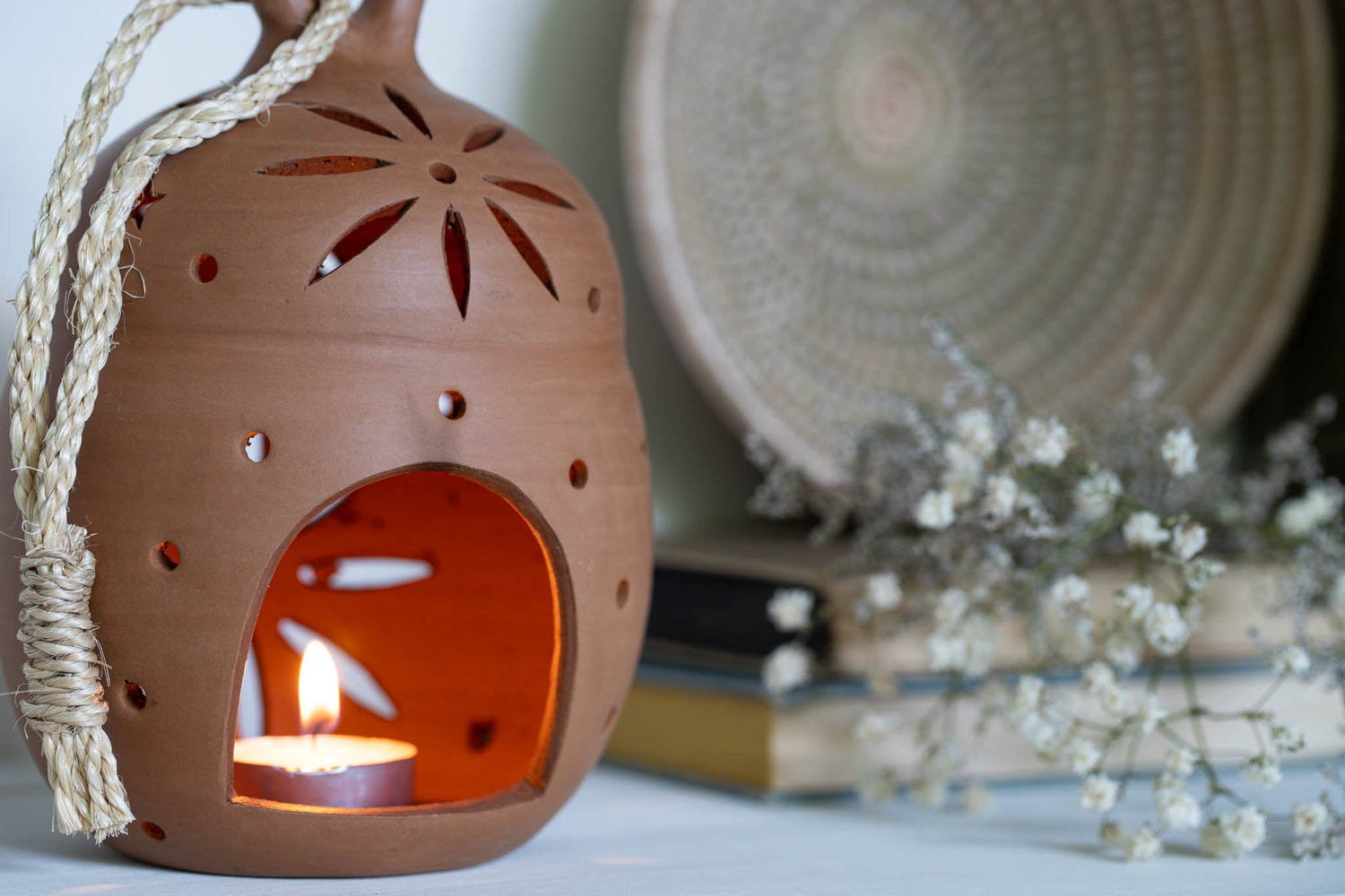 Pear-Shaped Ceramic Lantern - Saltbox Sash