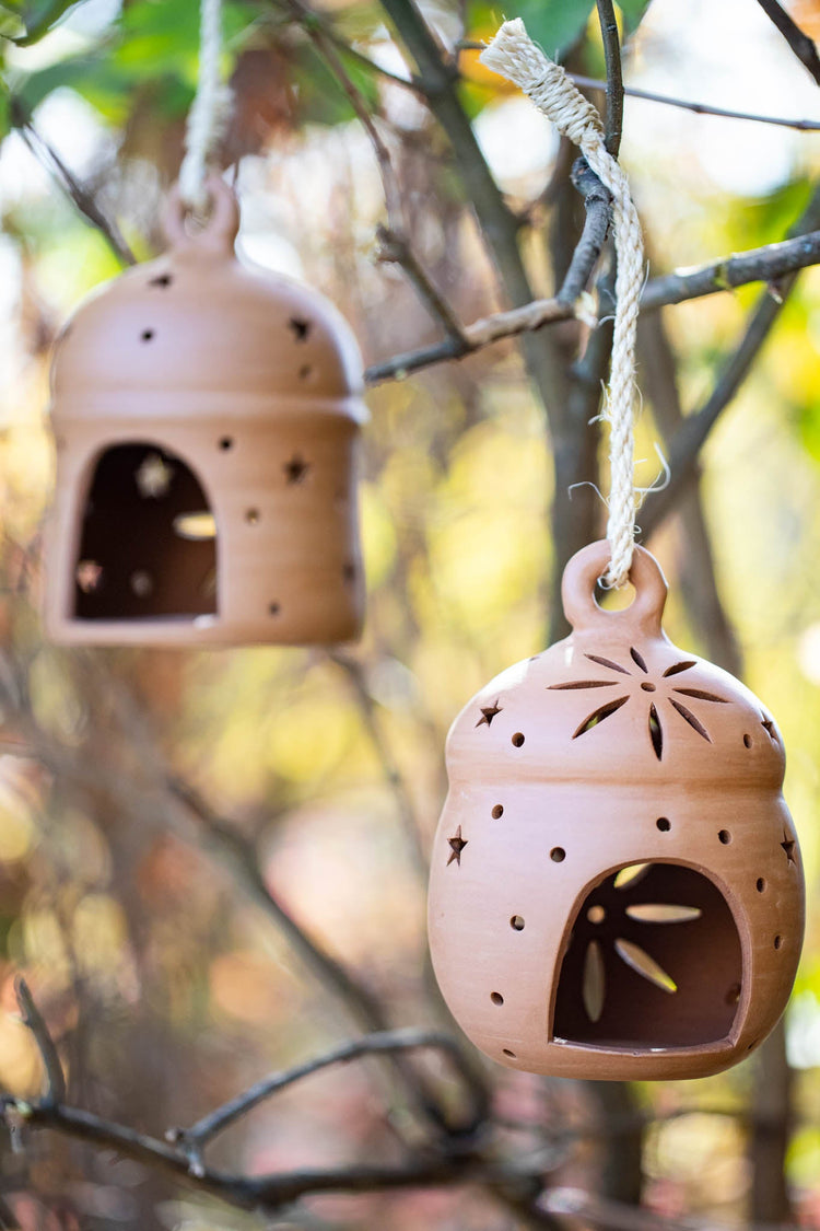 Pear-Shaped Ceramic Lantern - Saltbox Sash