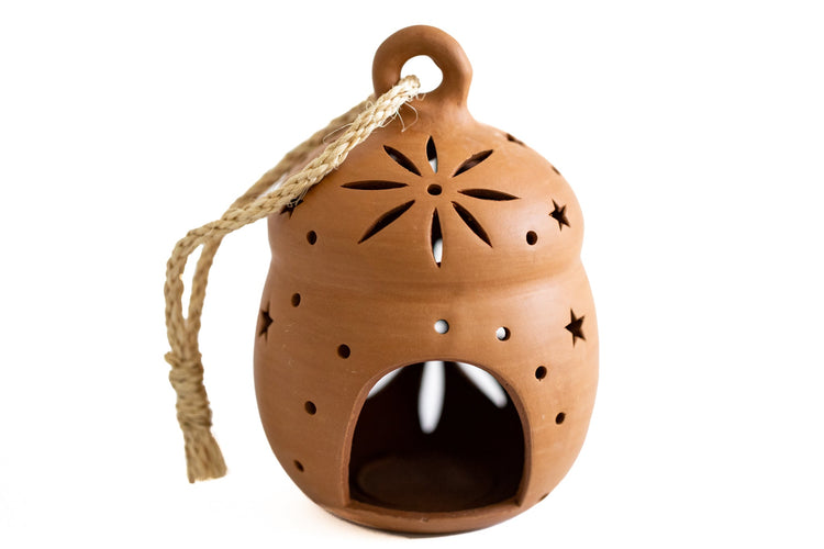 Pear-Shaped Ceramic Lantern - Saltbox Sash