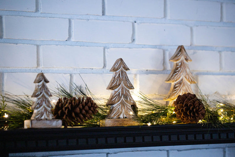 Rustic Winter Pine Trees - Set of 3 - Saltbox Sash