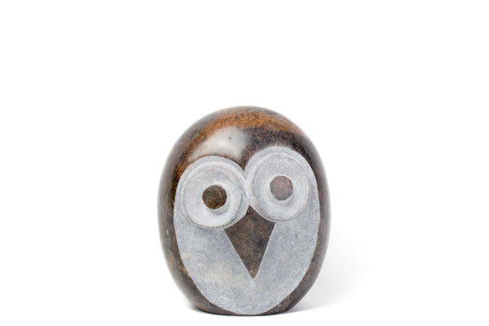 Serpentine Wide Eyed Owl Sculpture