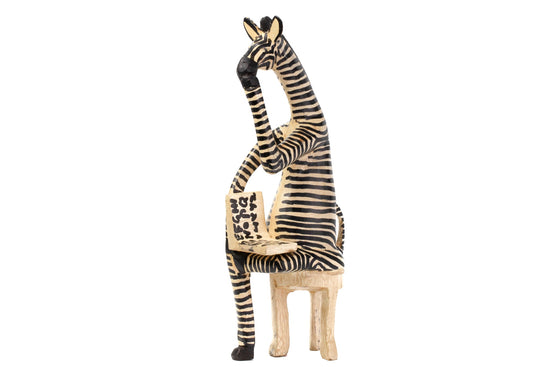 Sitting Zebra Sculpture