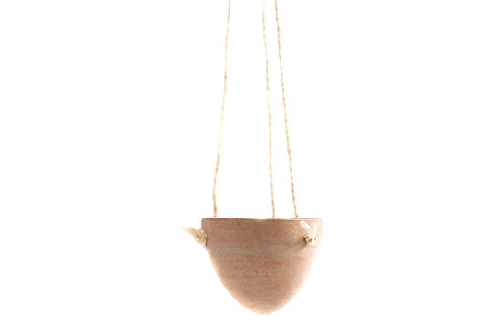 Small Hanging Planter with Natural Fiber Hanger - Saltbox Sash